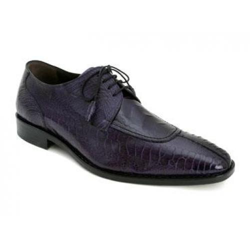 Mezlan "Calabrese" Purple Genuine All-Over Ostrich Oxford Shoes